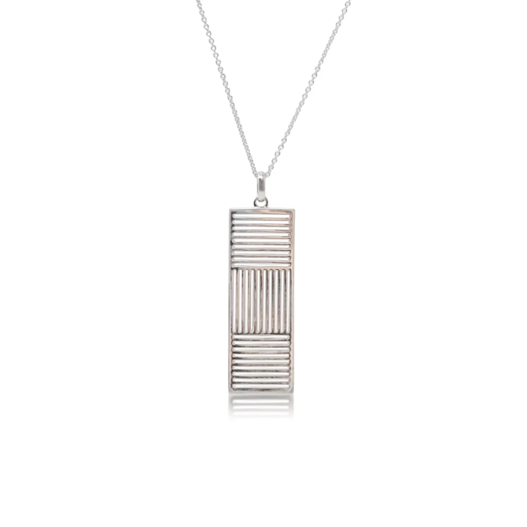 Louis Vuitton Vintage Sterling Silver Lockit Pendant Necklace