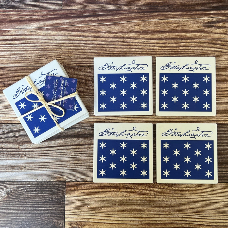 Stone Coaster Set of Four - Commander In Chief Design - The Shops at Mount Vernon