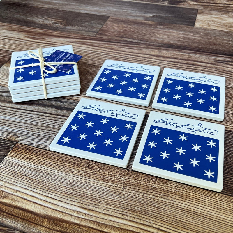 Stone Coaster Set of Four - Commander In Chief Design - The Shops at Mount Vernon