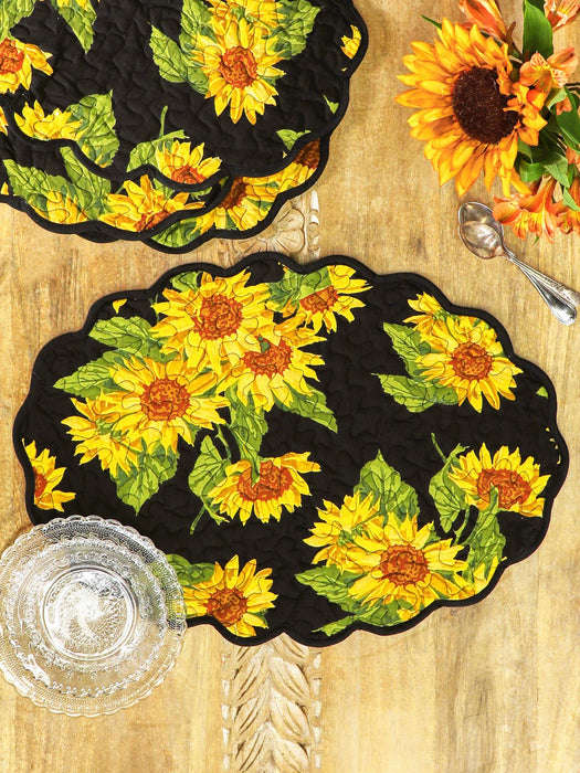 Sunflower Placemats - Fall Quilted Placemats - The Shops at Mount Vernon