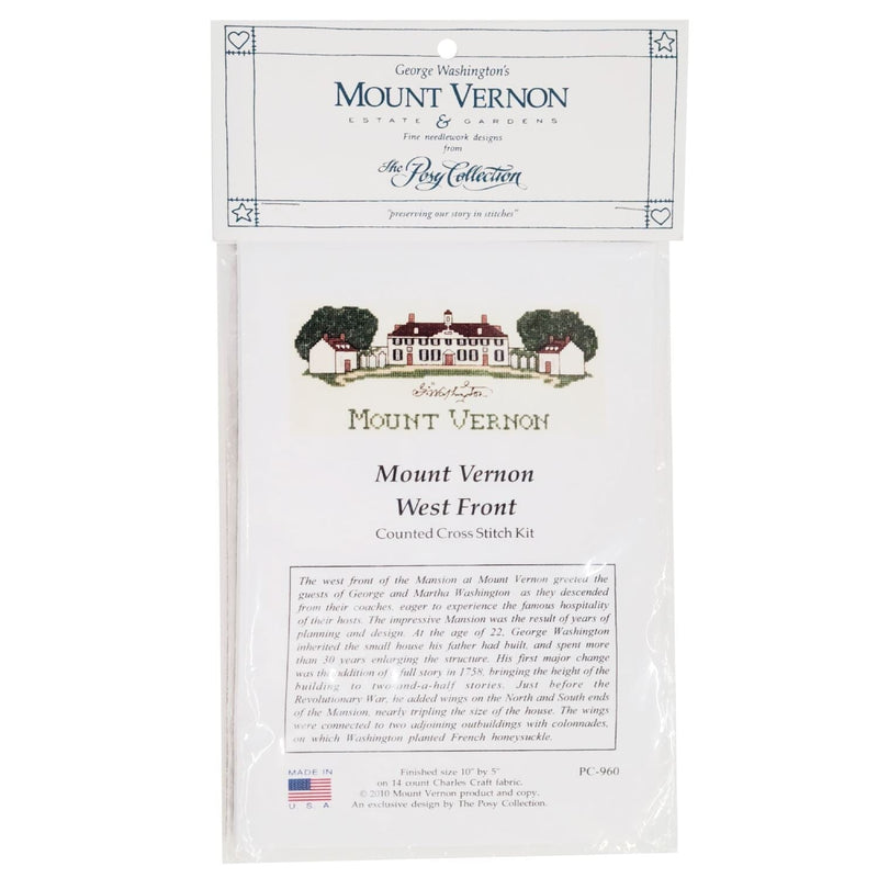 West Front Counted Cross Stitch Kit - The Shops at Mount Vernon - The Shops at Mount Vernon