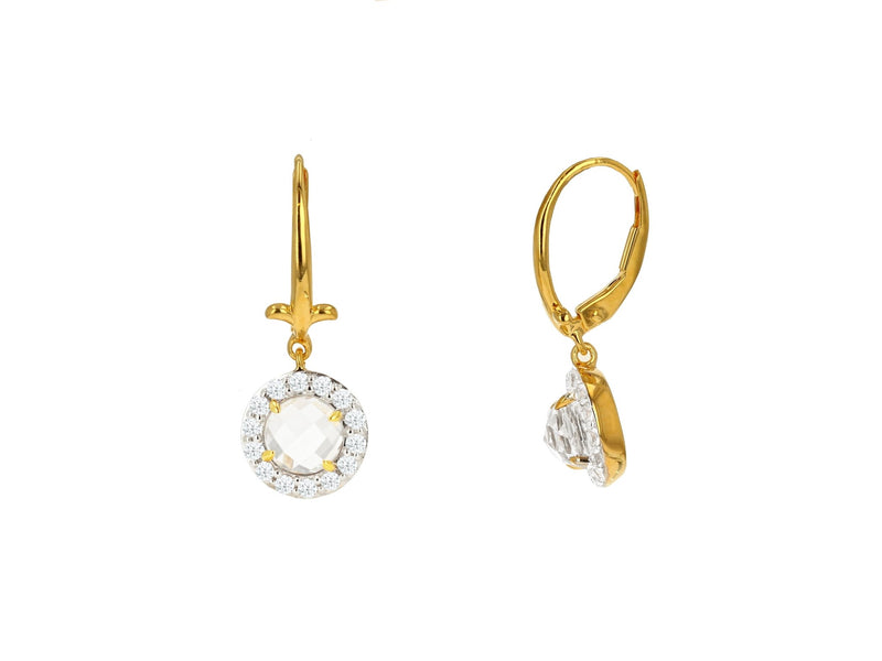 White Topaz Lever Back Earrings - The Shops at Mount Vernon